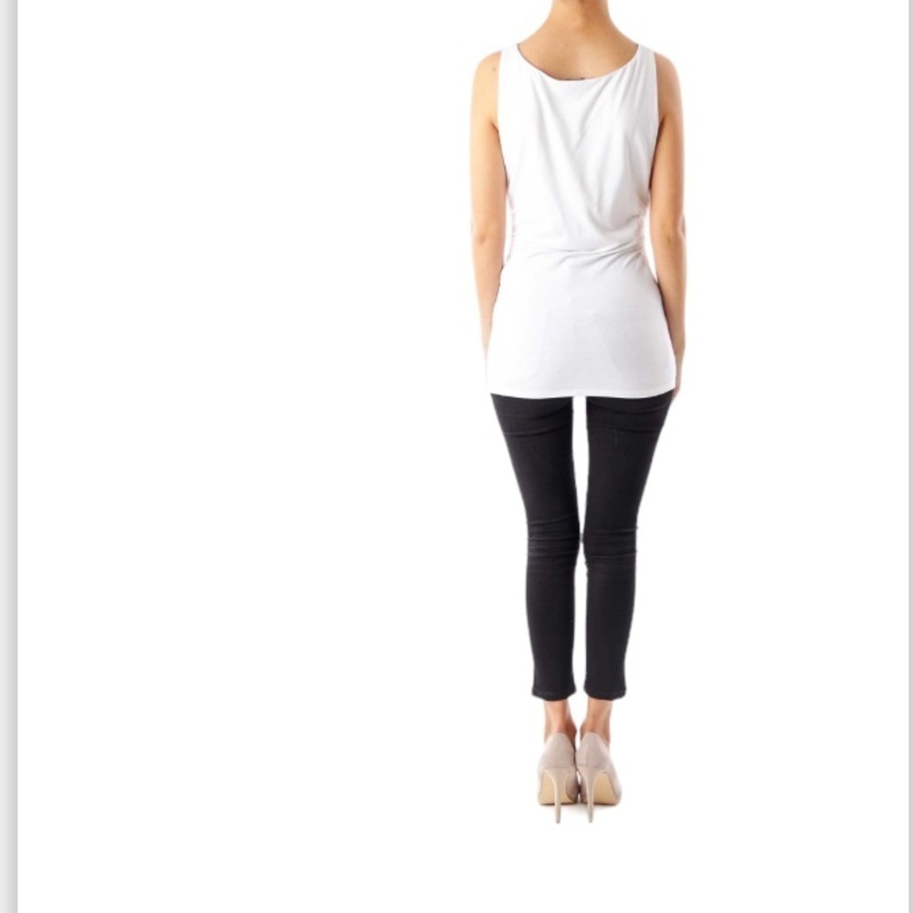 White House Black Market White Sz Small Embroidery Sleeveless Top - Picture 3 of 10